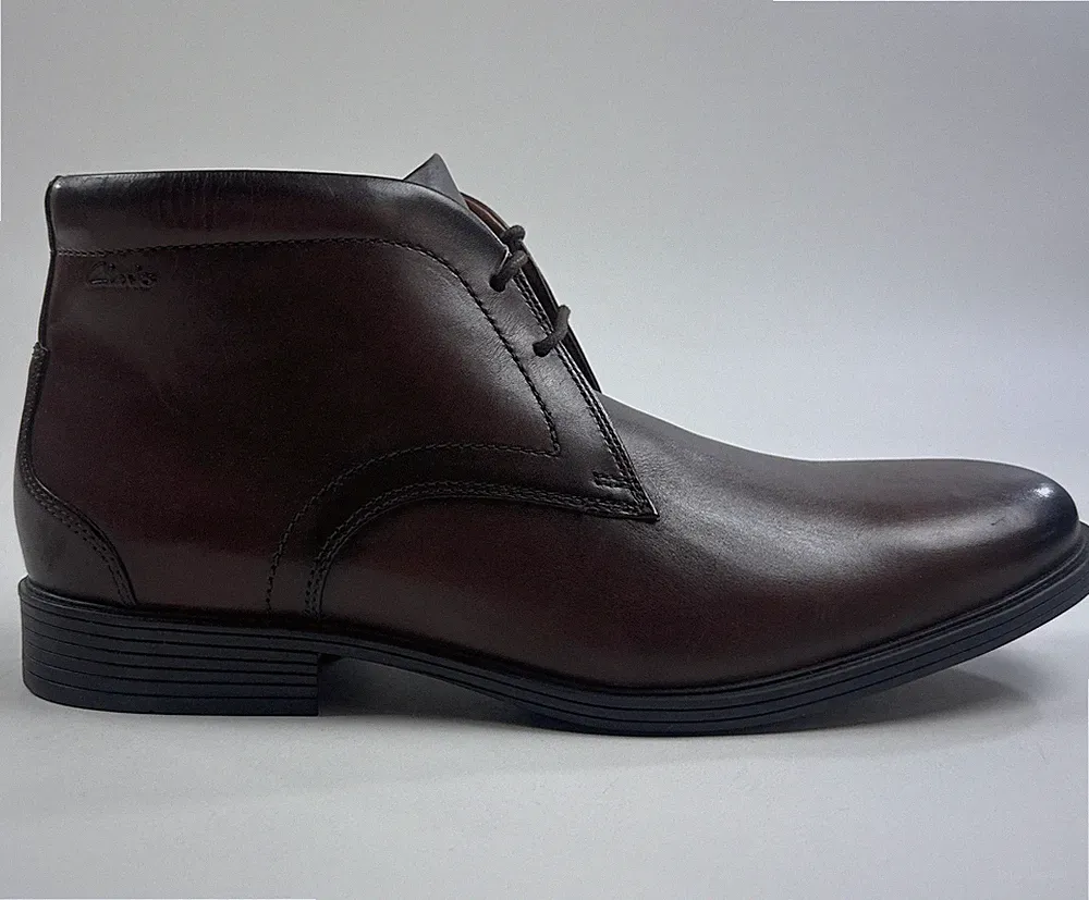 Clarks Whiddon Mid Mens 7 Brown Leather Boots Chukka Comfort Waterproof 26174472