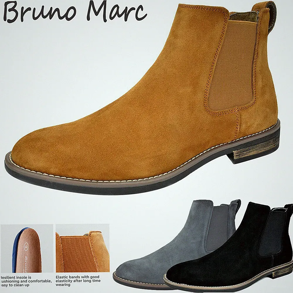 Men's Leather Chelsea Boots Chukka Slip On Dress Casual Desert Shoes